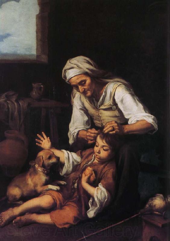Bartolome Esteban Murillo The old woman and a child Norge oil painting art